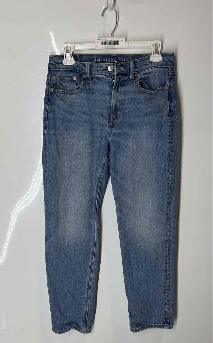 American Eagle Outfitters Womens Blue Stretch Cropped Jeans Pants Size 4
