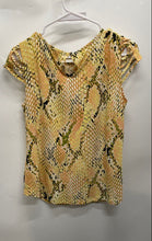 Load image into Gallery viewer, Nine West Womens Multicolor Snakeskin Print Short Sleeve Blouse Top Size M
