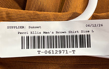 Load image into Gallery viewer, Perry Ellis Mens Brown Pointed Collar Long Sleeve Button-Up Shirt Size Large

