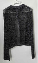 Load image into Gallery viewer, Zara Womens Black Silver Long Sleeve Knitted Pullover Sweater Size Small
