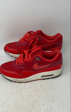 Load image into Gallery viewer, Nike Mens Air Max 1 HQ3607-687 Red Leather Lace-Up Low Top Tennis Shoes Size 8
