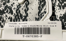 Load image into Gallery viewer, Style &amp; Co. Womens Black White Printed Stretch Straight &amp; Pencil Skirt Size M
