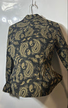 Load image into Gallery viewer, Tommy Hilfiger Womens Black Beige Paisley Long Sleeve Button-Up Shirt Size S
