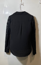 Load image into Gallery viewer, Express Womens Black Lace Long Sleeve Slim Fit Portofino Button-Up Shirt Size XS
