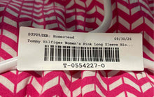 Load image into Gallery viewer, Tommy Hilfiger Womens Pink Chevron Long Sleeve Blouse Top Size PL
