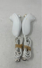 Load image into Gallery viewer, Lot Of 2 Pcs Nintendo Wii Nunchuk White Wired Gaming Controller Not Tested
