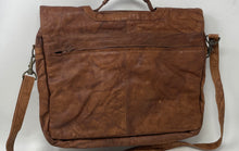 Load image into Gallery viewer, East West New York Womens Brown Leather Inner Pockets Shoulder Messenger Bag
