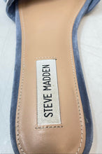 Load image into Gallery viewer, Steve Madden Womens Truesdale Blue Leather Open Toe Slide Sandals Size 7.5M
