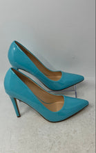 Load image into Gallery viewer, Delicious Womens Blue Leather Slip-On Pointed Toe Stiletto Pump Heels Size 8.5

