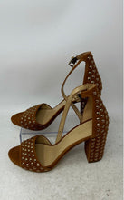 Load image into Gallery viewer, Michael Kors Womens Leela Brown Studded Suede Ankle Strap Sandals Size 9.5M
