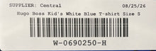 Load image into Gallery viewer, Hugo Boss Boys White Blue Black Short Sleeve Collared Polo Shirt Size 14-S
