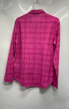 Load image into Gallery viewer, Lauren Ralph Lauren Womens Pink Eyelet Long Sleeve Collared Button-Up Shirt Sz L
