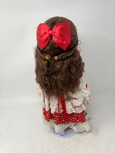 Load image into Gallery viewer, Precious Moments Rachel Violin Heart Locket Brown Hair Green Eyes Porcelain Doll
