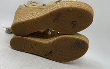 Load image into Gallery viewer, UGG Womens Raquel 1092254 Metallic Gold Wedge Heel Espadrille Sandals Size 8
