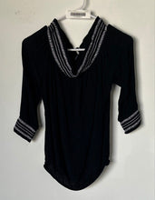 Load image into Gallery viewer, I.N.C. International Concepts Womens Black With White Stitch Blouse Top Size M
