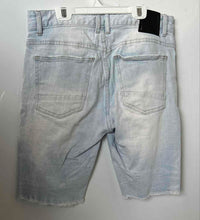 Load image into Gallery viewer, Smoke Rise Mens Blue Distressed Acid Washed Jeans Bermuda Shorts Size W32
