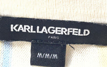 Load image into Gallery viewer, Karl Lagerfeld Mens Cream Striped Print Short Sleeve Polo Shirt Size M
