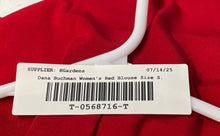 Load image into Gallery viewer, Dana Buchman Womens Red Long Sleeve V-Neck Casual Blouse Top Size Small
