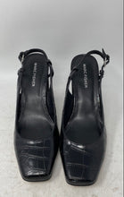 Load image into Gallery viewer, Marc Fisher Womens Black Faux Leather Croc Embossed Block Pump Heels Size 9.5M
