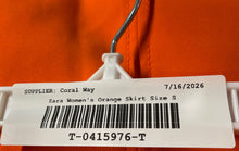 Load image into Gallery viewer, Zara Womens Orange Flat Front Side Zipper Short A-Line Skirt Size Small
