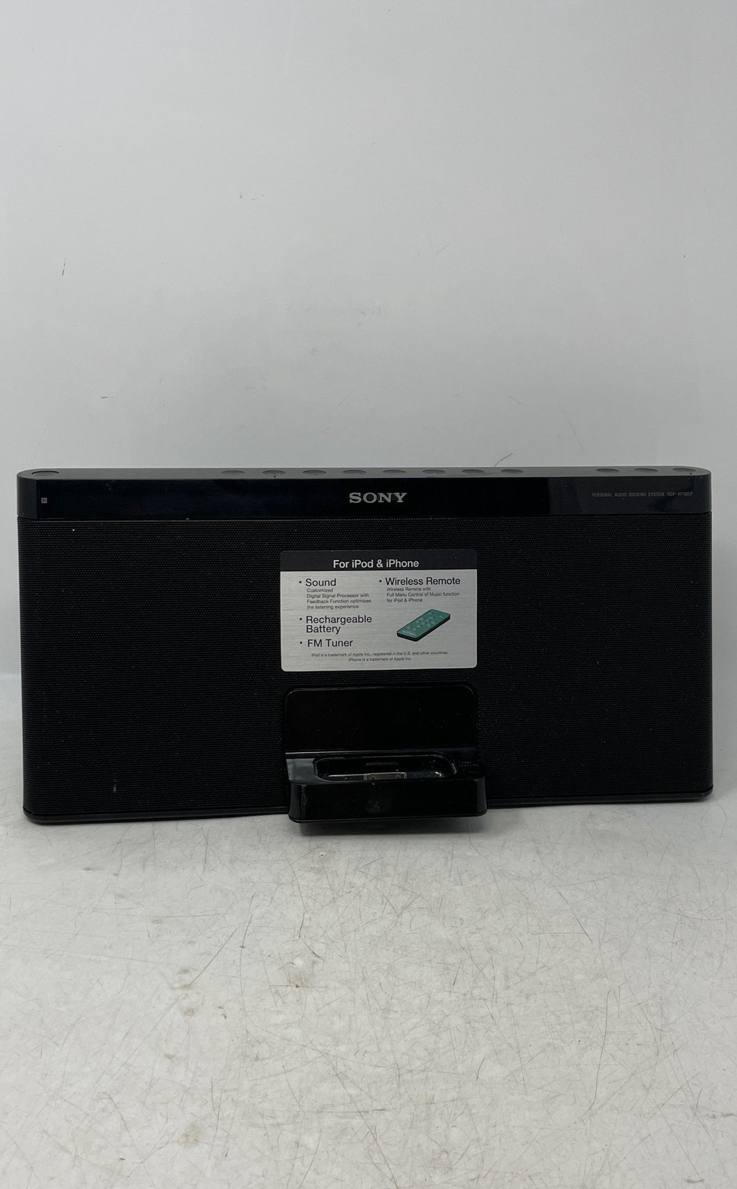 Sony Black RDP-XF100iP Personal Portable Audio Docking System Not Tested