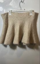 Load image into Gallery viewer, H&amp;M Edition Womens Beige Mohair Blend Short-Length Flare Skirt Size Large
