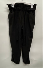 Load image into Gallery viewer, Zara Womens Black Elastic Waist Cuff Straight Leg Paperbag Pants Size M
