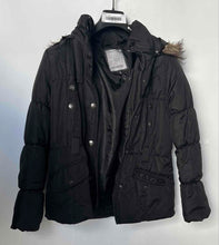 Load image into Gallery viewer, Dollhouse Womens Black Long Sleeve Hooded Full-Zip Puffer Jacket Size Large
