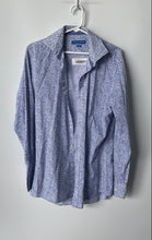 Load image into Gallery viewer, Vince Camuto Mens White Blue Floral Slim Fit Dress Shirt Size M 15.5 34/35
