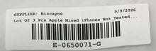 Load image into Gallery viewer, Lot Of 3 Pcs Apple iPhone White Black Mixed Smartphones Not Tested For Parts
