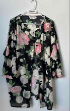 Load image into Gallery viewer, Jaeger Womens Multicolor Floral Print 3/4 Sleeve Button-Front Blouse Top Size L
