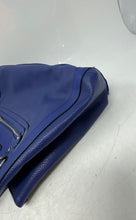 Load image into Gallery viewer, Dana Buchman Womens Royal Blue Leather Double Handle Pockets Shoulder Handbag

