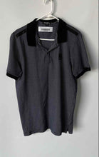 Load image into Gallery viewer, Karl Lagerfeld Mens Navy Blue Printed Short Sleeve Collared Polo Shirt Size L
