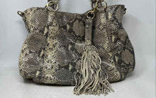 Load image into Gallery viewer, GILI Brand Womens Gray Animal Print Leather Inner Pockets Tassel Tote Bag
