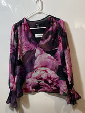 Load image into Gallery viewer, Express Womens Multicolor Floral Long Sleeve Deep V-Neck Blouse Top Size XL
