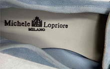 Load image into Gallery viewer, Michele Lopriore Milano Womens Blue Square Toe Slip-On Loafer Shoes Size 36
