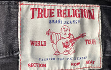 Load image into Gallery viewer, True Religion Mens Ricky Black Denim Dark Wash Stretch Straight Jeans Size 36
