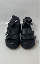 Load image into Gallery viewer, Franco Sarto Womens Colbi Black Turquoise Ankle Strap Platform Sandals Size 8.5M
