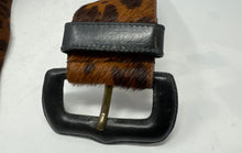 Load image into Gallery viewer, Authentic Furla Womens Brown Black Leopard Print Pony Hair Fashion Belt Size M
