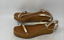 Load image into Gallery viewer, Chico's Womens Carlina Brown Gold-Tone Ankle Strap Platform Sandals Size 9M
