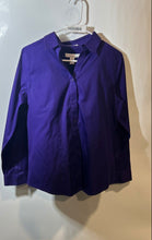 Load image into Gallery viewer, Chico's Womens Purple Cotton Long Sleeve Collared Button-Up Shirt Size 0
