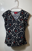 Load image into Gallery viewer, Anne Klein Womens Multicolor Floral V-Neck Pullover Cap Sleeve Blouse Top Size M

