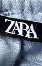 Load image into Gallery viewer, Zara Womens Blue Sleeveless Ruffle Pleated Asymmetric Tiered Mini Dress Size M
