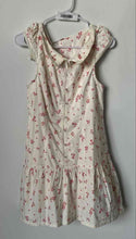 Load image into Gallery viewer, Free People Womens White Red Floral Cap Sleeve Peter Pan Collar Mini Dress Sz S
