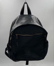 Load image into Gallery viewer, Versace Parfums Womens Black Adjustable Strap Zip-Around Lined Backpack Worn
