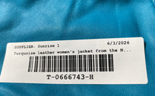 Load image into Gallery viewer, Nordstrom Womens Town Square Turquoise Leather Long Sleeve Jacket Size Medium
