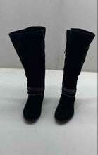Load image into Gallery viewer, Lane Bryant Womens Black Suede Almond Toe Side-Zip Riding Boots Size 8W
