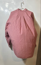 Load image into Gallery viewer, Nautica Mens Red Gingham Print Cotton Collared Long Sleeve Dress Shirt Size 17.5
