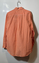 Load image into Gallery viewer, Tommy Hilfiger Mens White And Orange Gingham Classic Fit Button-Up Shirt Size L
