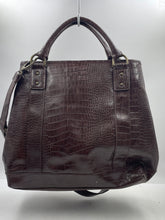 Load image into Gallery viewer, Authentic Simply Vera Vera Wang Womens Brown Crocodile Embossed Top Handle Bag
